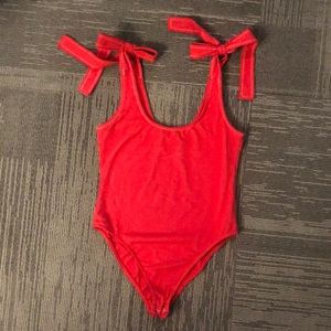 Women’s vibrant red body suit!!